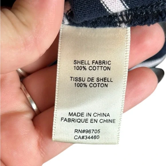 La Vie Rebecca Taylor Pink Navy Striped Puff Sleeve Size Small - Picture 4 of 4